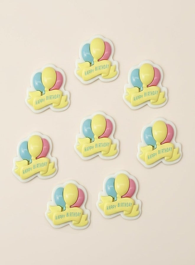 Ascension Cute “Happy Birthday” Resin Cake Topper - Mini Decorative Figurine with Balloons & Happy Birthday Ribbon | Adorable Birthday Cake Decoration for Kids, Party Supplies & Gift Use (Pack of 8) - Image 2